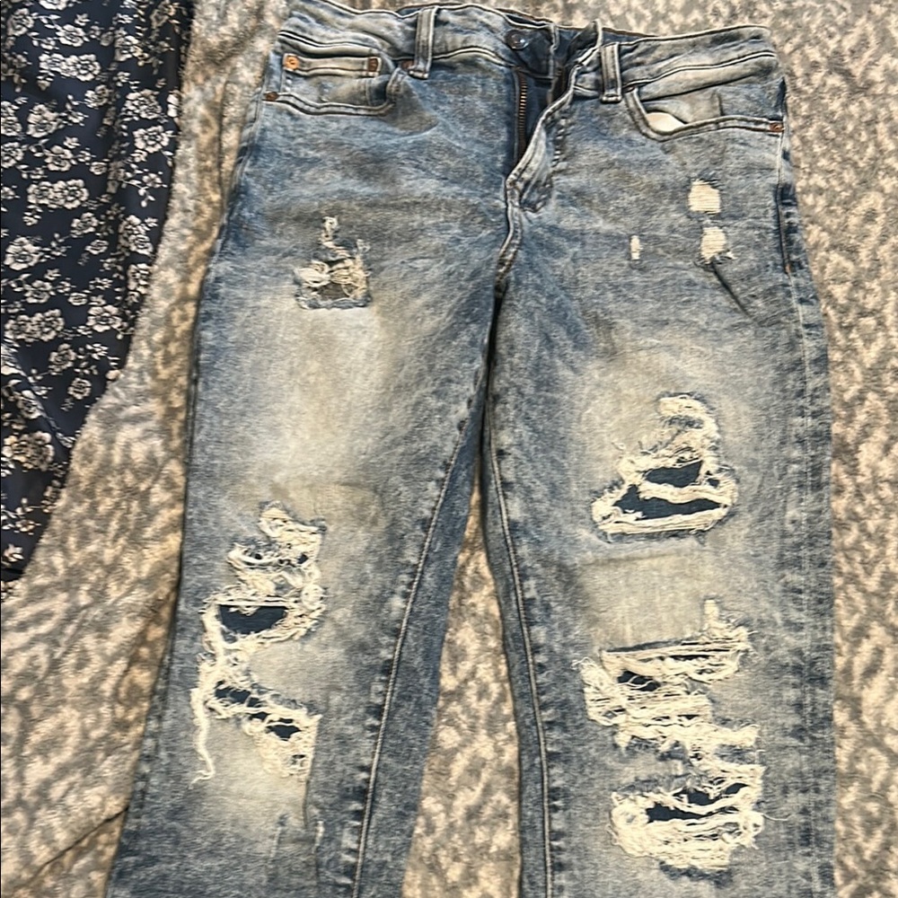 Pre-Loved: Distressed Blue Jeans